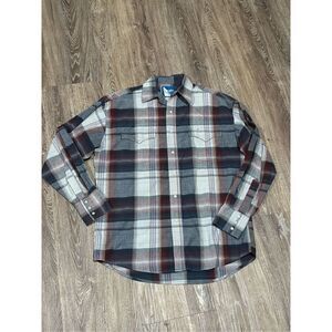 Wrangler vtg pearl snap L plaid western shirt